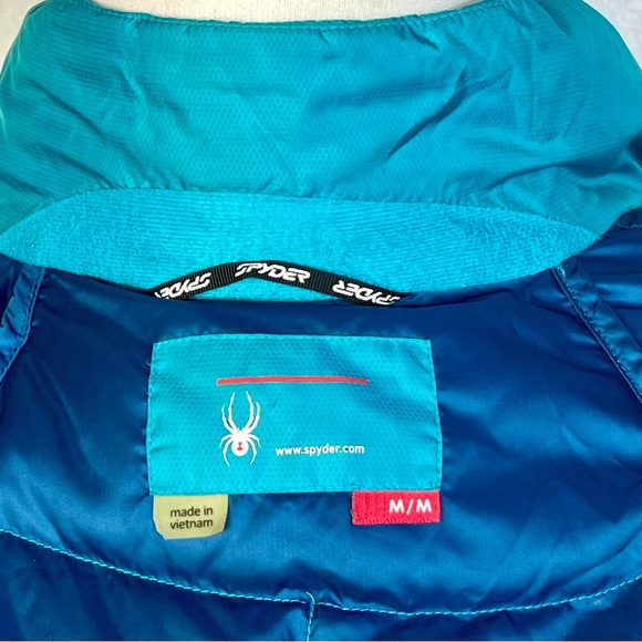 Spyder Men’s Down Jacket 2406 Green Puffer Coat Size M Performance Mountain - Picture 10 of 15